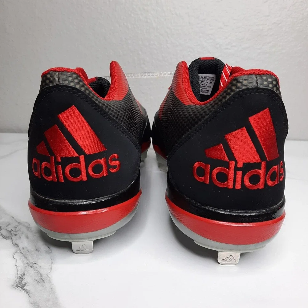 Adidas Litestrike Ironskin Baseball Softball Cleats Men's Size 13.5 Black Red